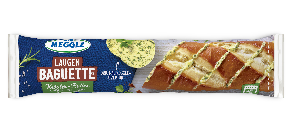 Laugen-Baguette Kräuter-Butter 160 g – MEGGLE Foodservice